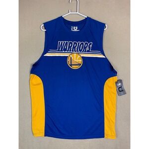 NBA Golden State Warriors Basketball Sleeveless Shirt Blue &‎ Gold Tank Top XL